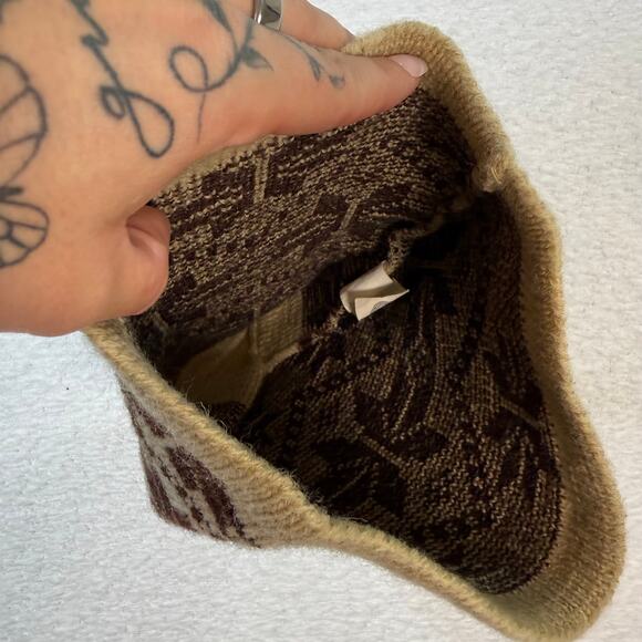 Vintage Wigwam 100% wool stocking cap with snowflakes tan - Picture 3 of 4